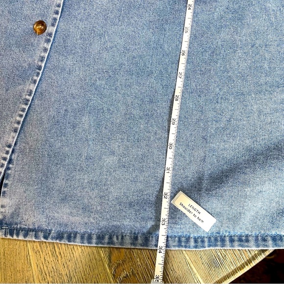 Noracora NWT Denim Jean mini Dress Button up front| Split Sleeves Size XL - Picture 10 of 11